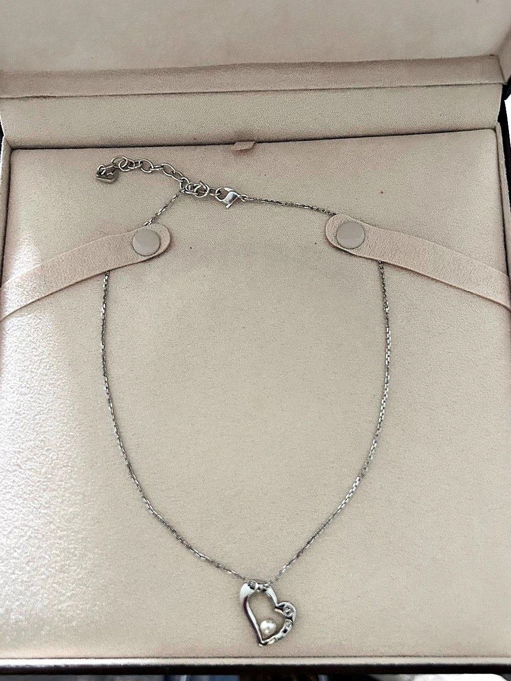 Swarovski Heart Pendant Necklace in Silver